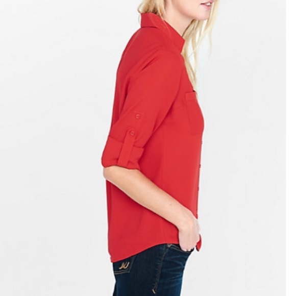 Red Collard Express button down shirt Small - Picture 2 of 2